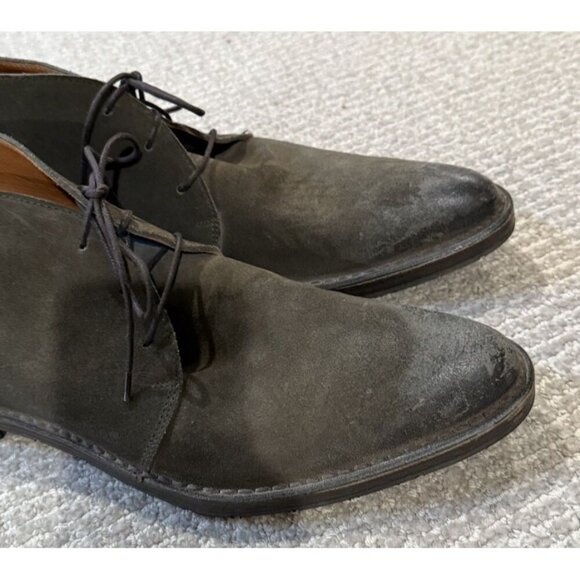 Levi’s Premium Made In Italy Men’s Dress Shoes Boots Ankle Green Brown Lace Up - Picture 4 of 7